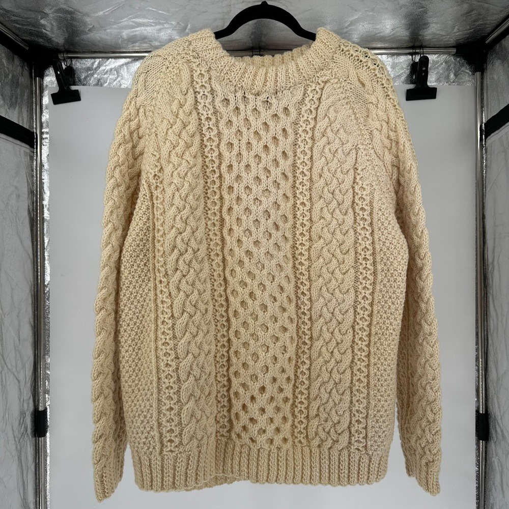 Vintage United Kingdom 100% Pure New Wool Chunky Fisherman‎ Pullover Sweater Men